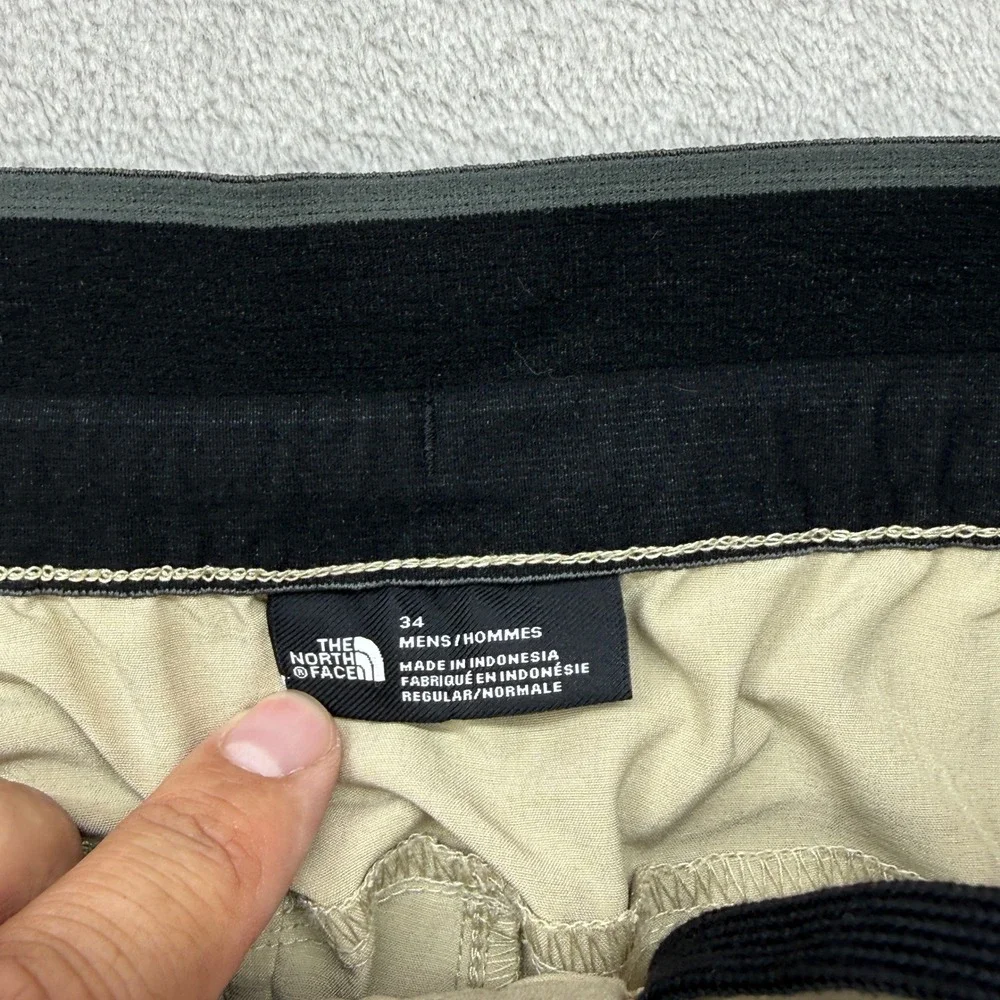 The North Face Convertible Pants Mens 34x30 Khaki Tan Zip Off Hiking NF0A3SO8